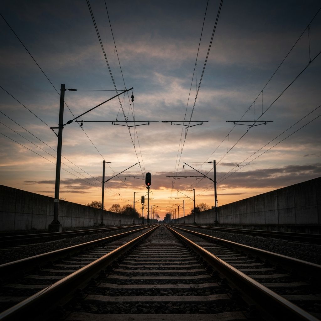 Gleise im Sonnenuntergang